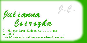 julianna csirszka business card